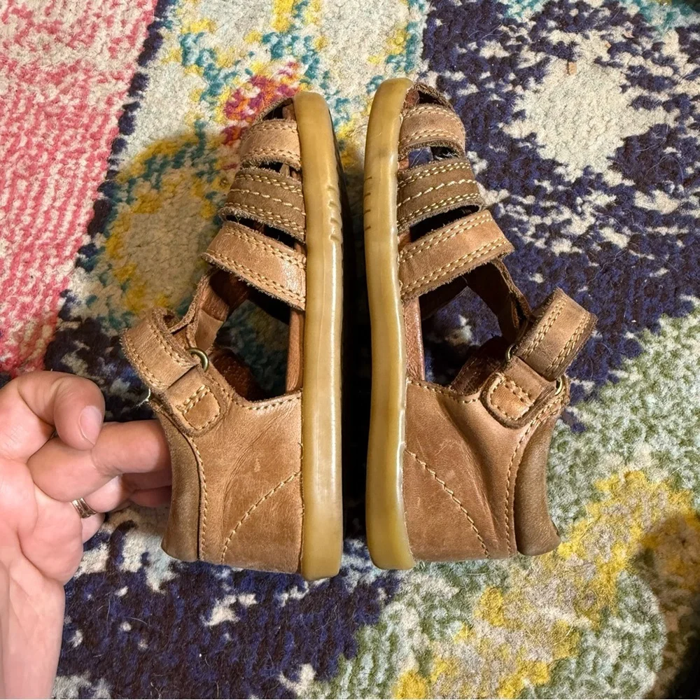 Bobux Brown Leather Closed-Toe Sandals